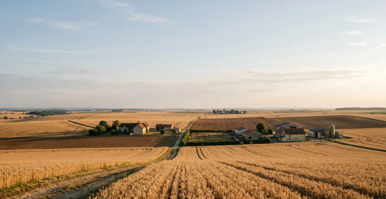 Paysage agricole français illustrant la contribution économique du secteur agricole au-delà des chiffres du PIB