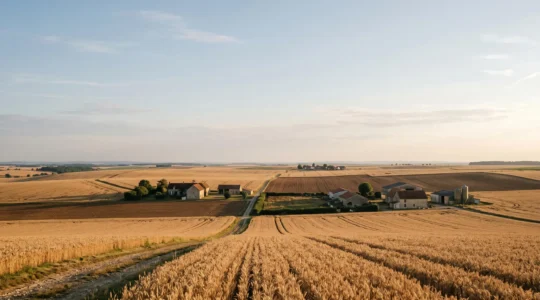 Paysage agricole français illustrant la contribution économique du secteur agricole au-delà des chiffres du PIB
