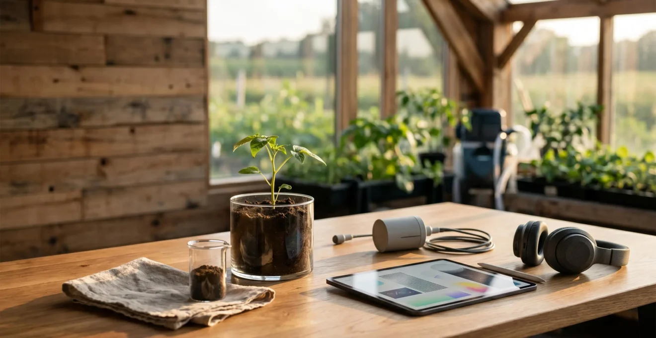 Scène illustrant la convergence entre agriculture moderne et technologie pour les nouvelles carrières du secteur agricole